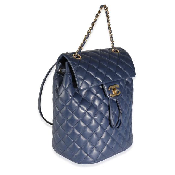 Chanel Navy Quilted Lambskin Small Urban Spirit Backpack - Picture 2 of 10